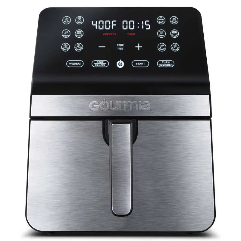 цена Large Capacity 8-Quart Digital Air Fryer with 12 One-Touch Functions in Stainless Steel