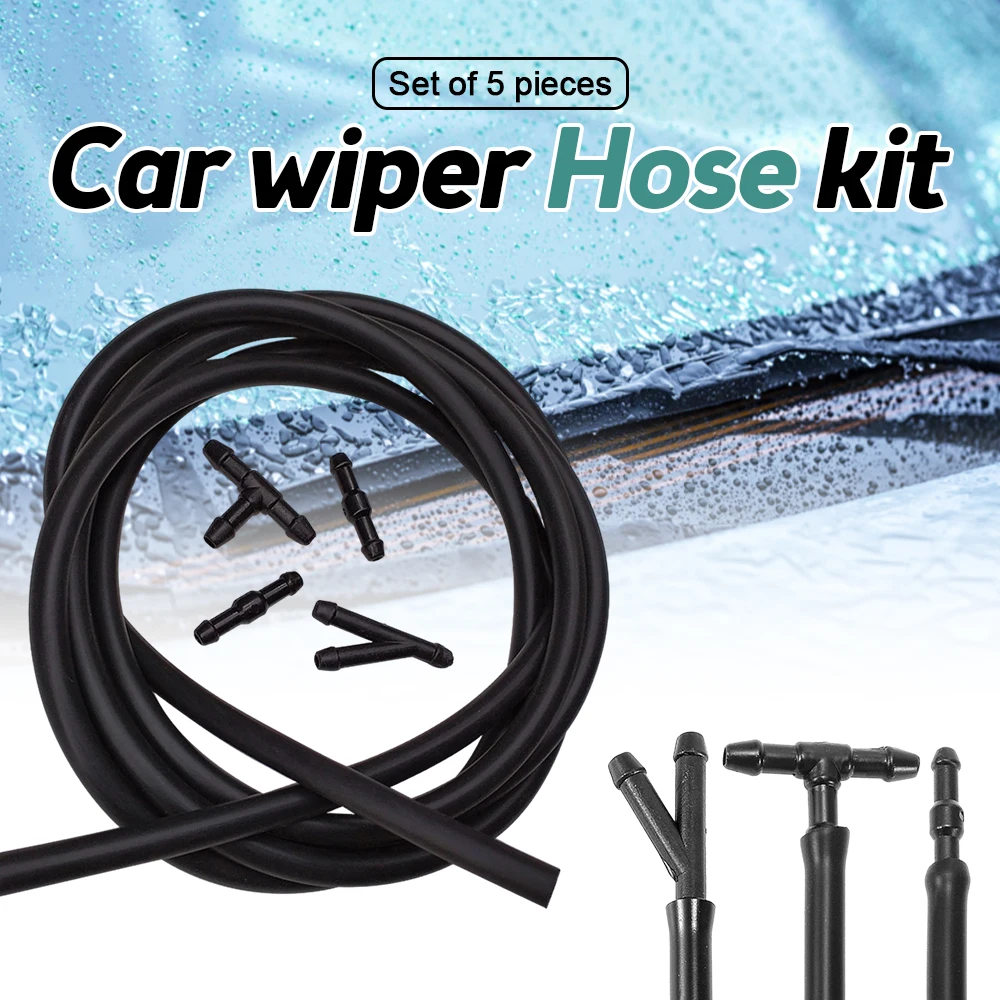 

Universal 2m Windshield Washer Nozzle Hose Tube Pipe W/ Connector T Y Straight for Front Window Headlight Pump Car Parts