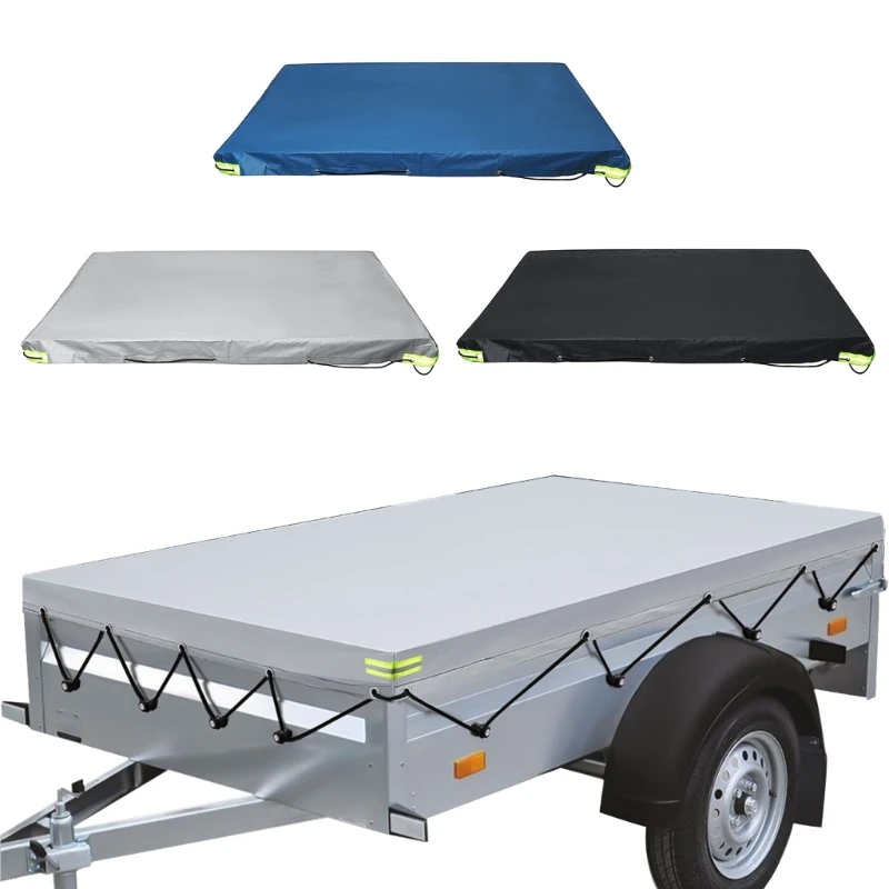 Universal Trailer Tarpaulin Cover Waterproof Windproof Heavy Duty Tarps Anti-UV Cover with Reflective Strip 208x114x13cm 2022 lc3000d 2600w hot air plastic welding equipment for tent and tarpaulin with ce certificate