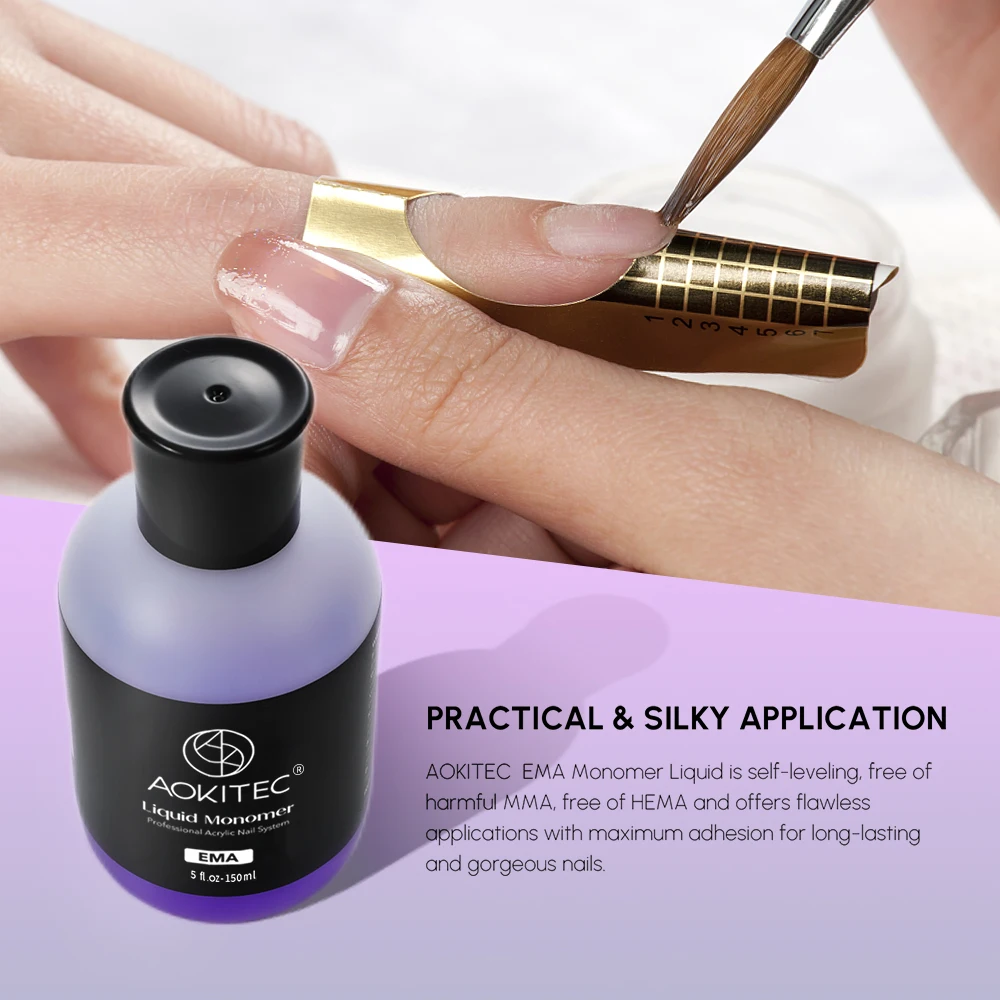 Aokitec 150ML EMA Monomer Nail Acrylic Crystal Liquid For Acrylic Powder Manicure Extension Carving Art DIY Extension Nails 4