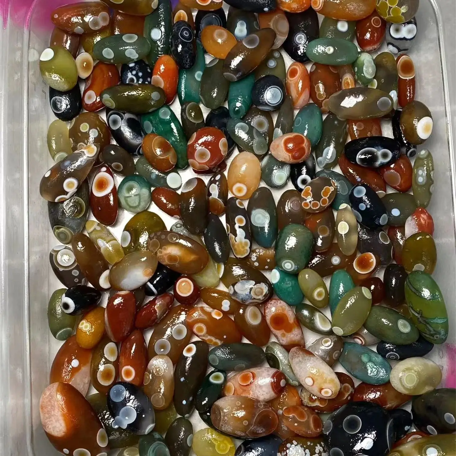 0.5kg/lot Rare Colorful Eye Stone Gobi Agate Non-Porous Bulk Rough Collectibles Miraculous strong energy amulet diy