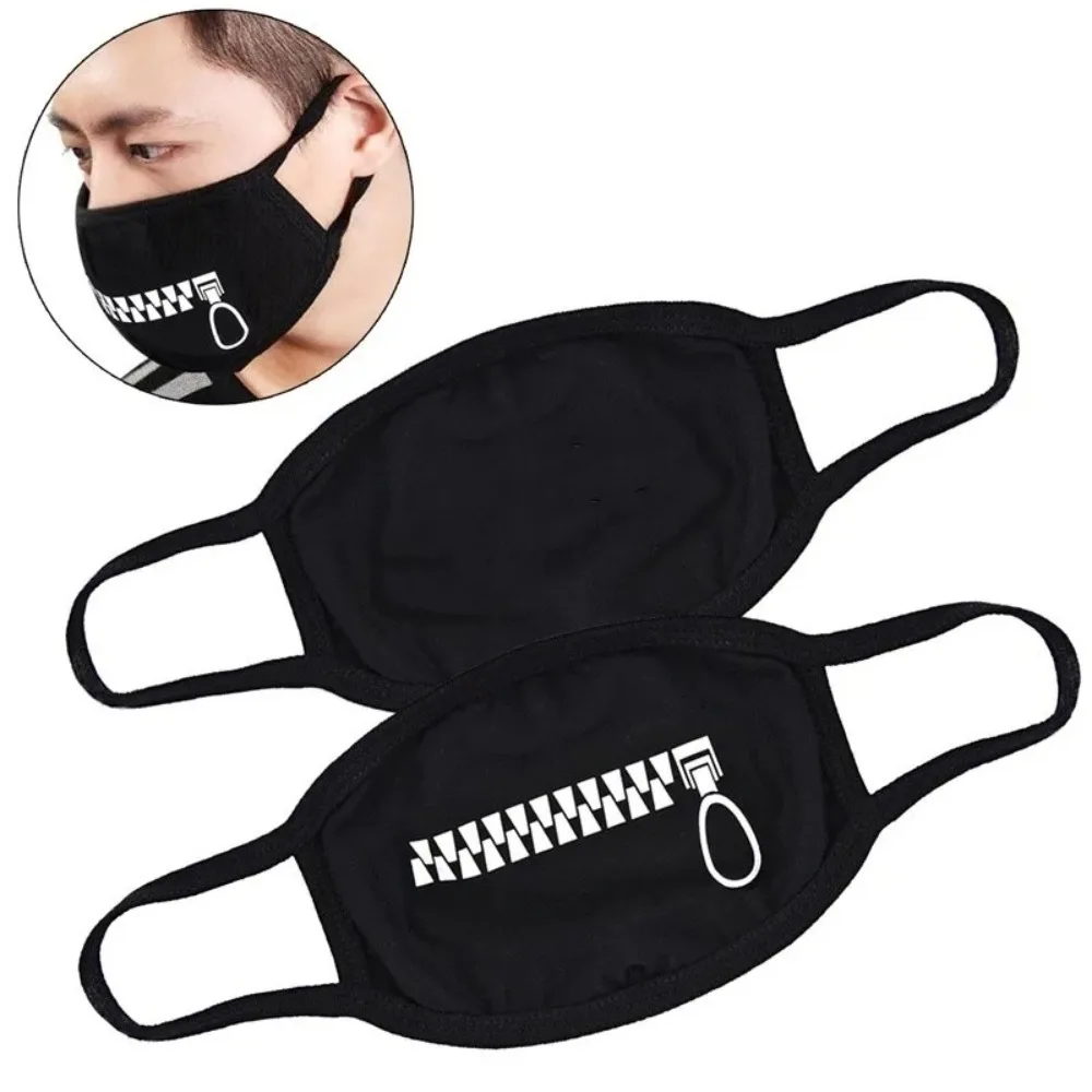 Unisex Keep Warm Party Masks Thickening Cartoon Pattern Festive Respirator Washable Half Face Cotton Mask