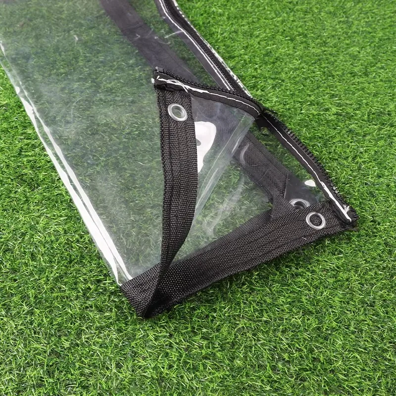 0,35 und 0,55 mm transparente Plane mit Reißverschluss, PVC-Regenschutztuch mit Reißverschluss, wasserdichter Bildschirm, weicher Glastürvorhang mit Schiebeverschluss – Detail 11