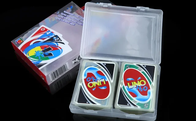 UNO H2O Card Game Clear WaterProof Pressure Proof PVC Plastic Transparent Kids Toys Playing Cards Board Games Birthday Gifts 4