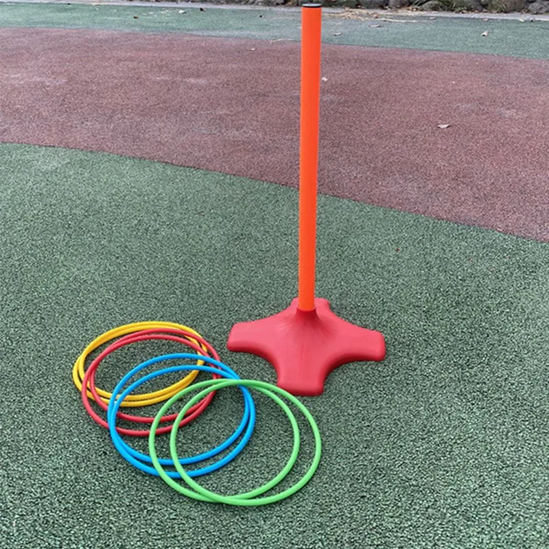 4 Poles 32 Throwing Hoops Children's Throwing Hoop Game Hoops Outdoor Parent-Child Interactive Hoops Play Sets 5