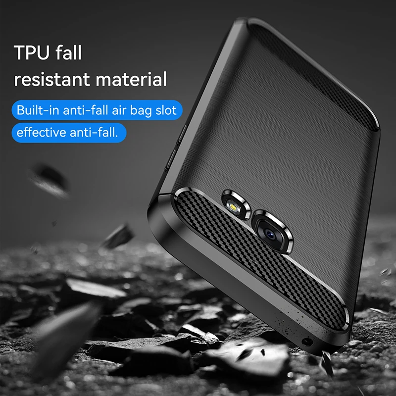 Enhanced Carbon Fiber Silicone Shockproof Case - Thick Armor Soft Protective Cover