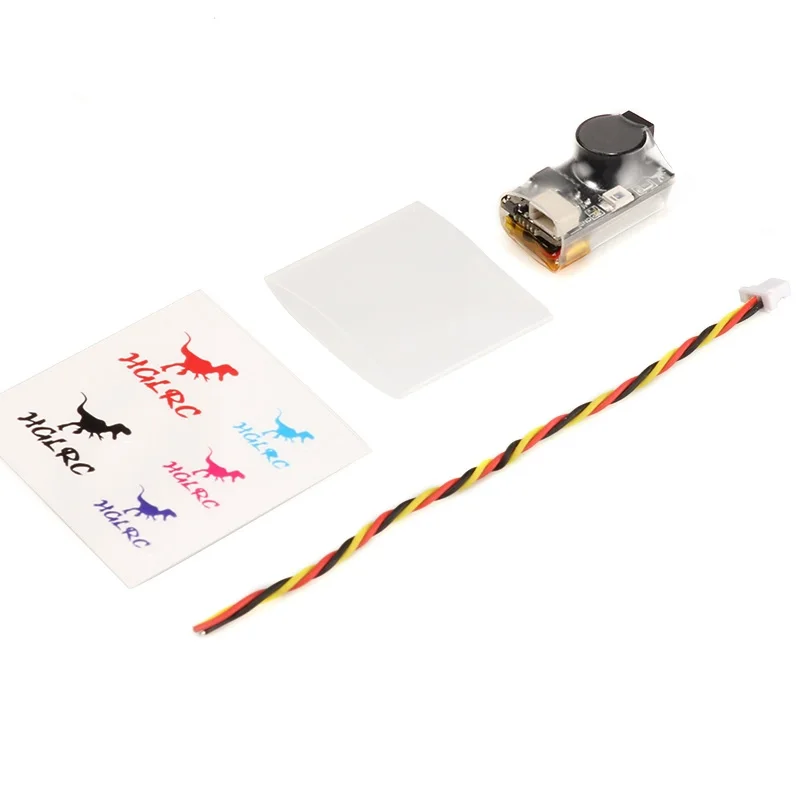 Détail du HGLRC Soter Buzzer Alarme Sonore 5V avec LED, câbles rouges et noirs soudés pour perte de modèle