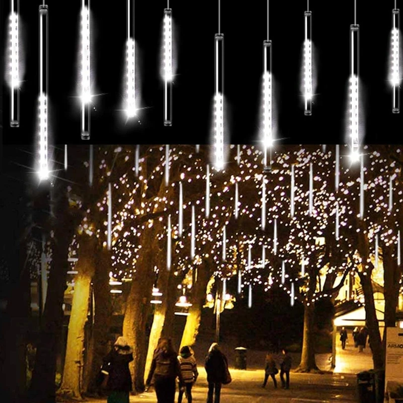 

LED Meteor Shower Holiday String Light Waterproof Fairy Garden Decor Outdoor Street Garland Christmas Decoration Navidad 2024