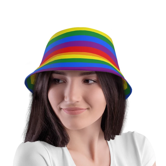 LGBT Gay Pride Rainbow Flag Bucket Hat For Women Men Students Foldable Bob Fisherman  Hats Panama Cap Autumn
