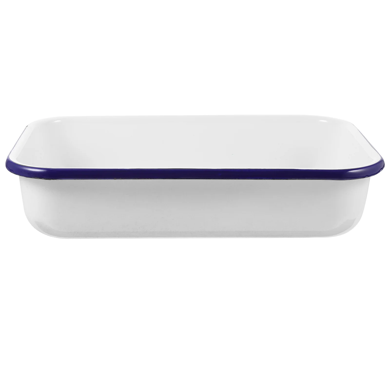 

Enamel Baking Pan Enamelware Roasting Pan Oblong Cake Pan Enameled Steel Baking Dish Lasagna Pan Rectangular Serving Tray