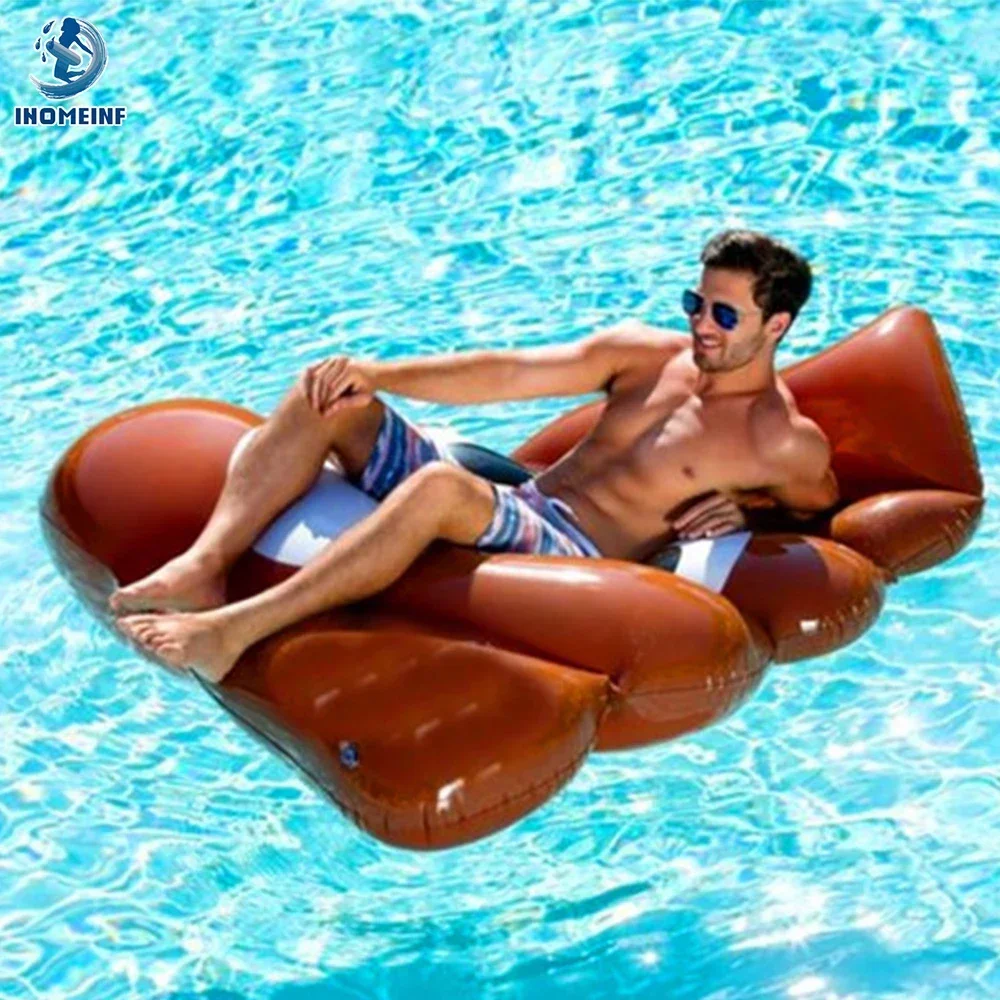 Poo Model Pool Floats Inflatable Swimming Mattress 160cm Water Park Ride-on Buoy Adult Swim Circle Fancy Lounger For Swimming Buoy Pool Floating Chair
