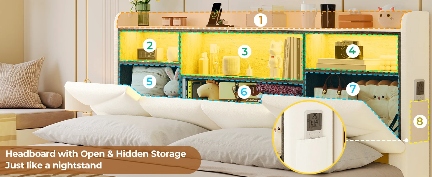 storage headboard