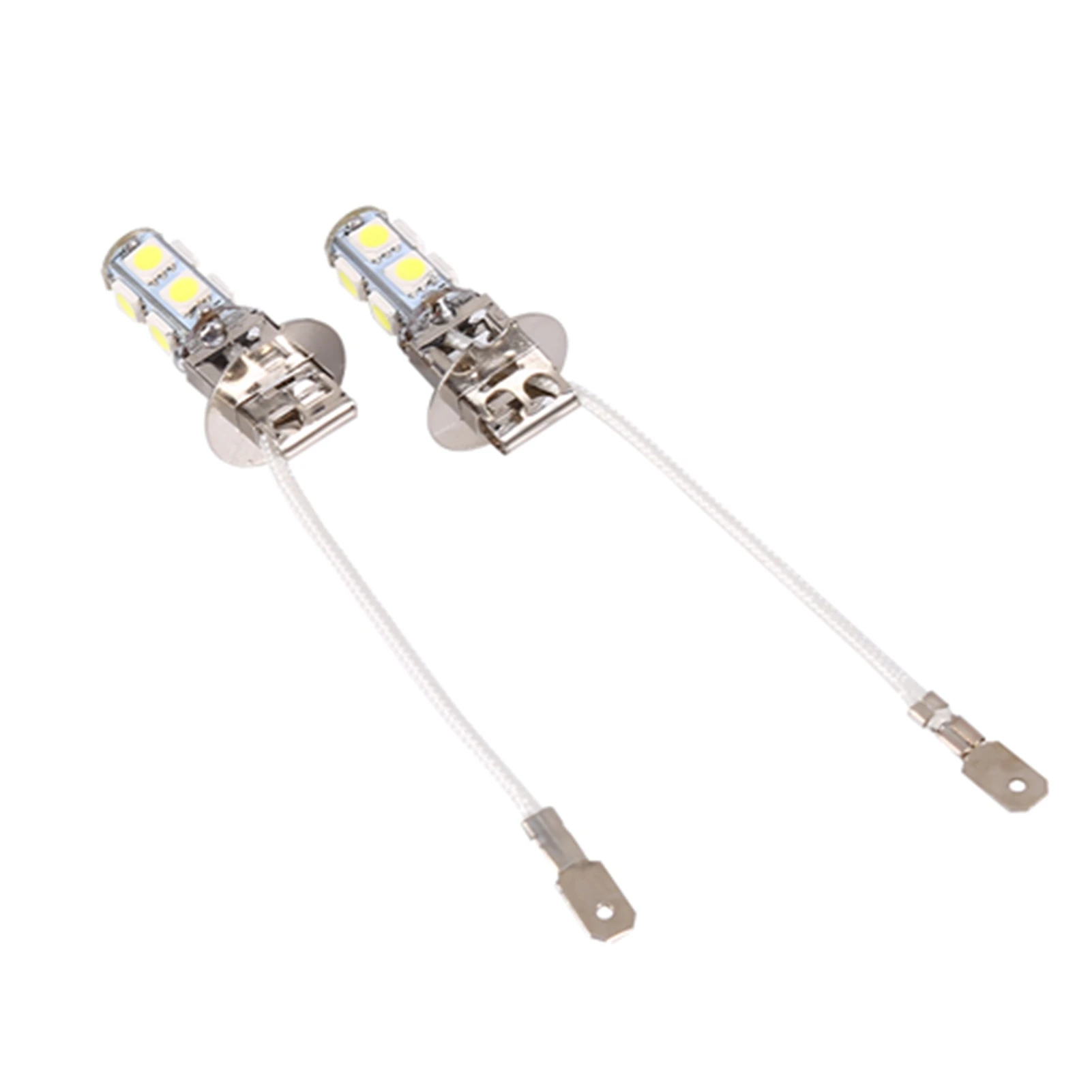 2x H3 5050 화이트 9 SMD LED DC12V 자동차 안개등 LED 전구 6500K 매우 밝음 설치가 용이 자동차 안개등 교체용
