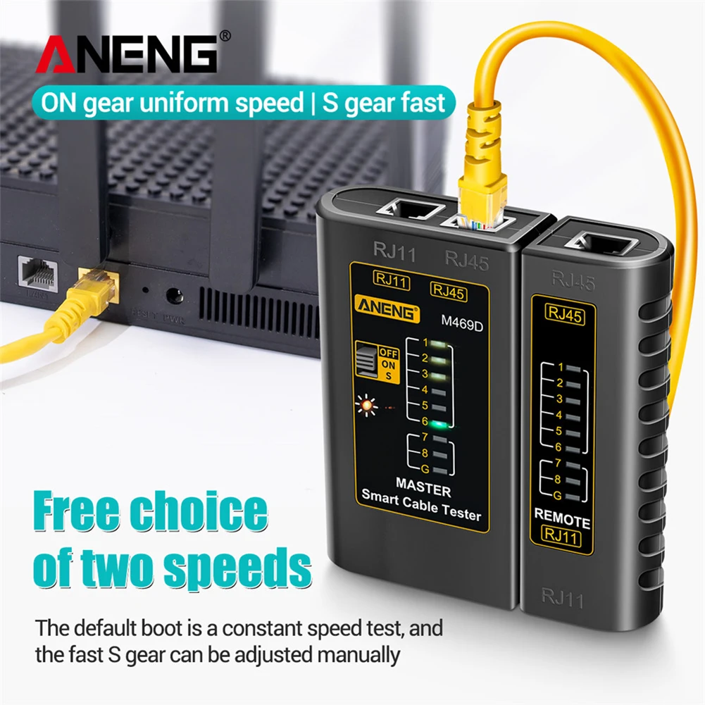 ANENG M469D RJ45 RJ11 LAN Network Cable Tester Telephone Line Detector Tracker Tool Analysis Instruments Circuit Breaker Finders
