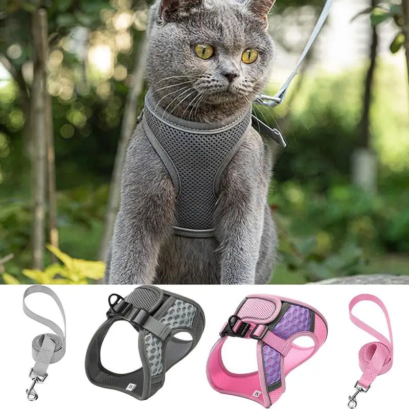 

Pet Harness Cat Dog Vest Harness Lead Leash Adjustable Reflective Strip Outdoor Walking Cat Harness Pet Supplies Cat Accessories