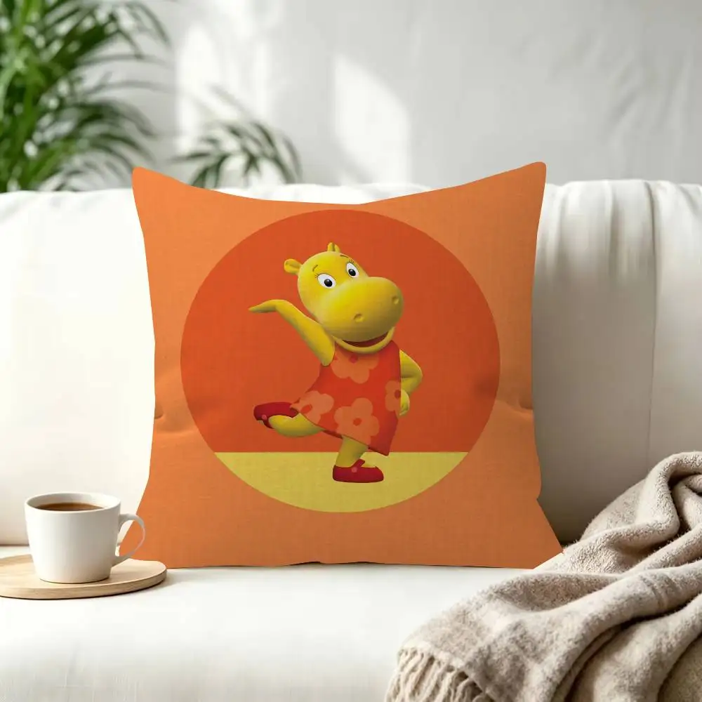 Playful Backyardigans Decorative Throw Pillow Cover - Cozy Square Accent