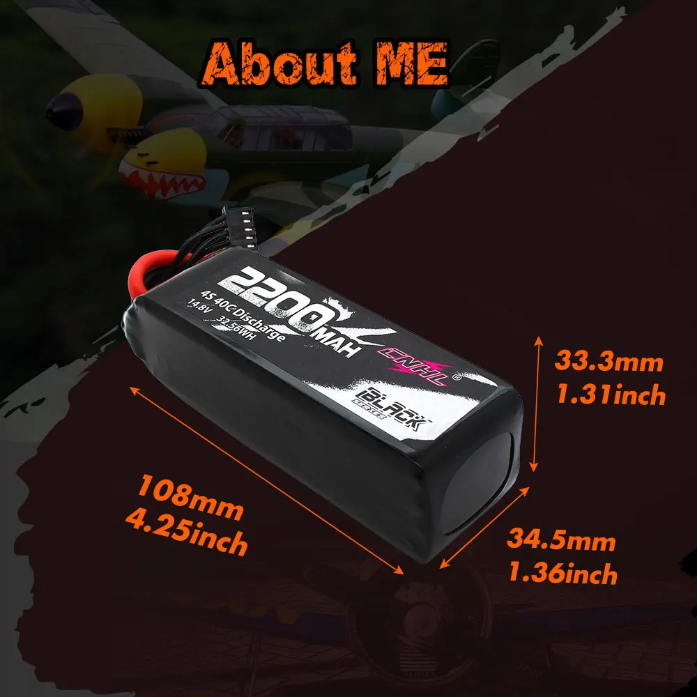 2pcs CNHL 4S 14.8V 2200mAh Lipo Battery 30C 40C 70C With XT60 T Dean Plug For RC Airplane Car FPV Helicopter Drone Quadcopter 5