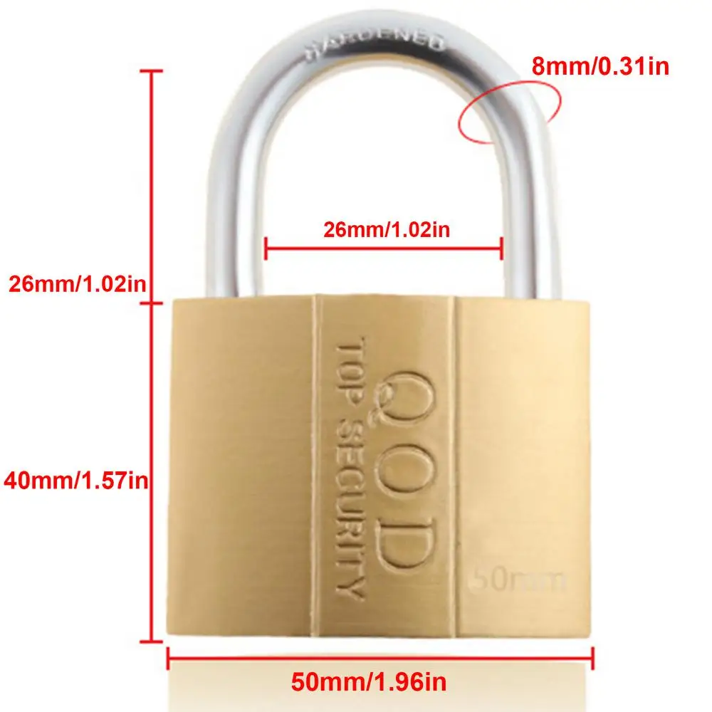 High-Security Padlock with 3 Keys for Luggage, Cases, and Home Protection