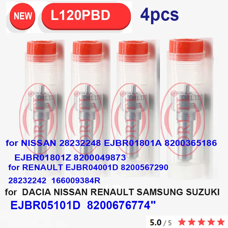 

L120PRD Common Rail Nozzle L120PBD L120 PBD for NISSAN RENAULT EJBR04001D EJBR01801A EJBR01801Z 28232248 8200365186 8200049873