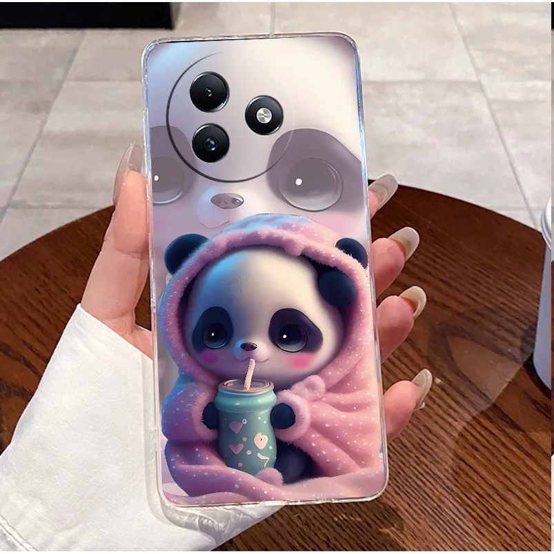 Clear Case with Cute Love Rabbit Cartoon - Luxury Soft Silicone TPU Cover