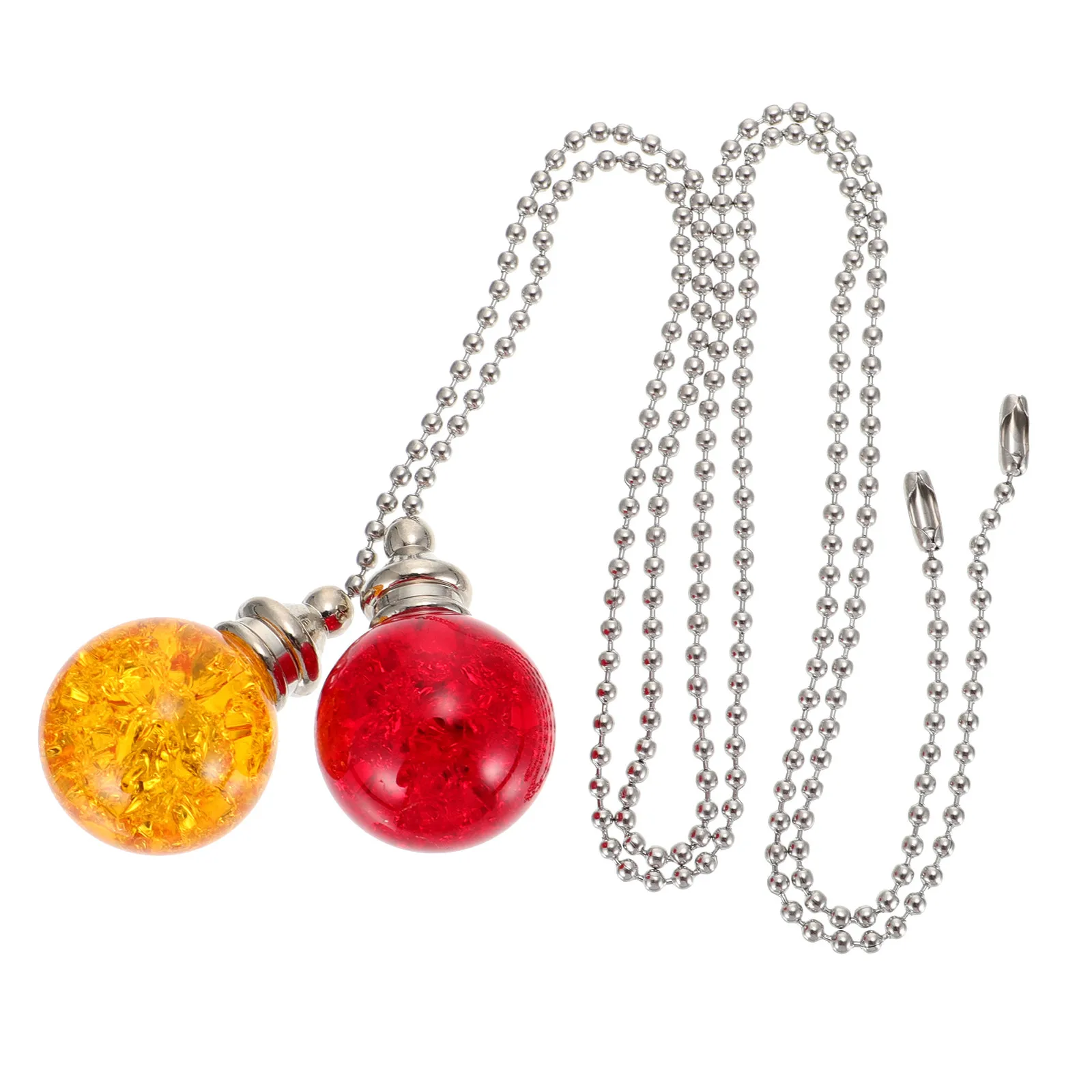 2Pcs 30Mm 아이스 크랙 크리스탈 볼 펜던트 팬 라이트 풀 체인 천장 팬 샹들리에 창문용 장식 램프