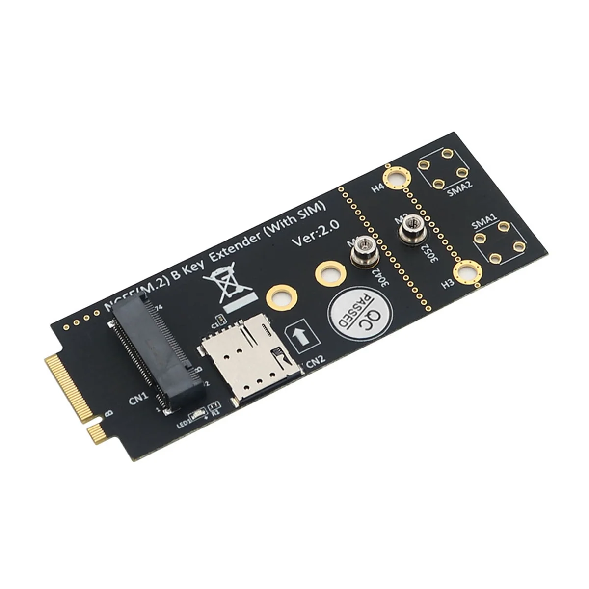

M.2(NGFF) Key B Adapter with SIM Slot for 3G/4G/5G Module Supports NANO SIM Card and 3042/3052 Type M.2 Key B Card Size