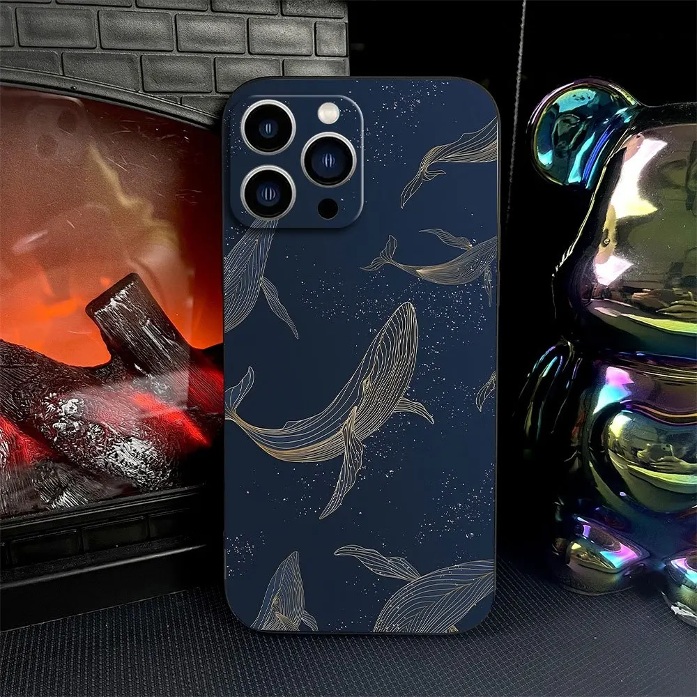 Creative Whale Shockproof Soft Silicone Phone Case Cover