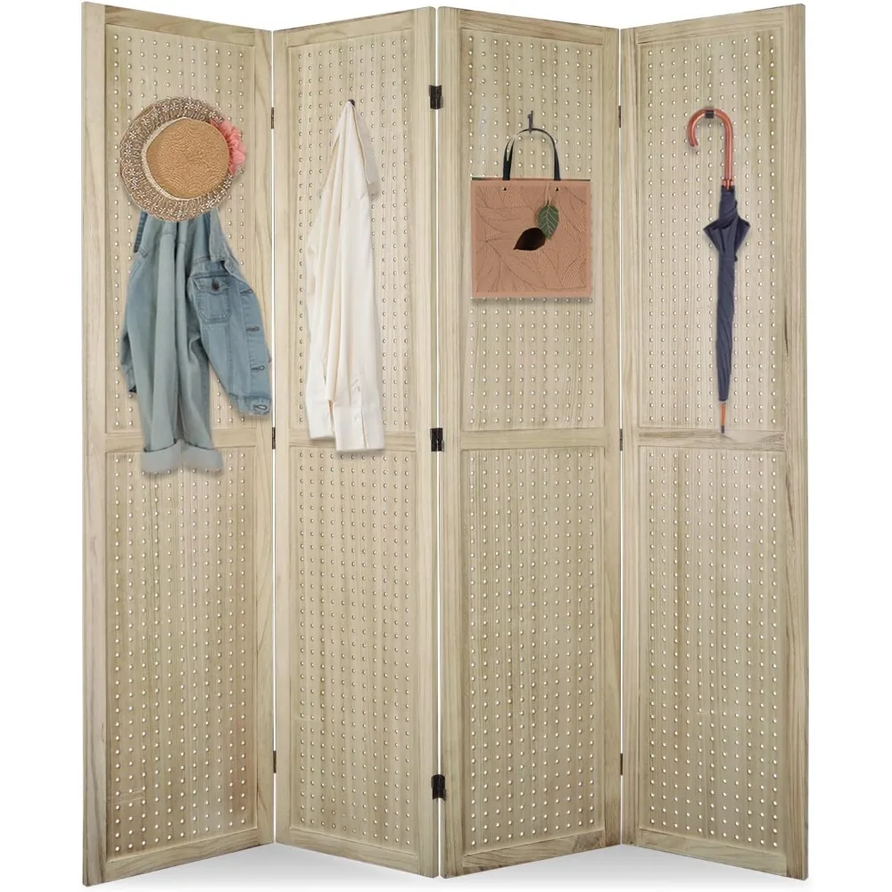 

Room Divider Folding Privacy Screen Partition Natural Wood For Trade Show Craft Show Home Wall Organizer Separator Devider Decor