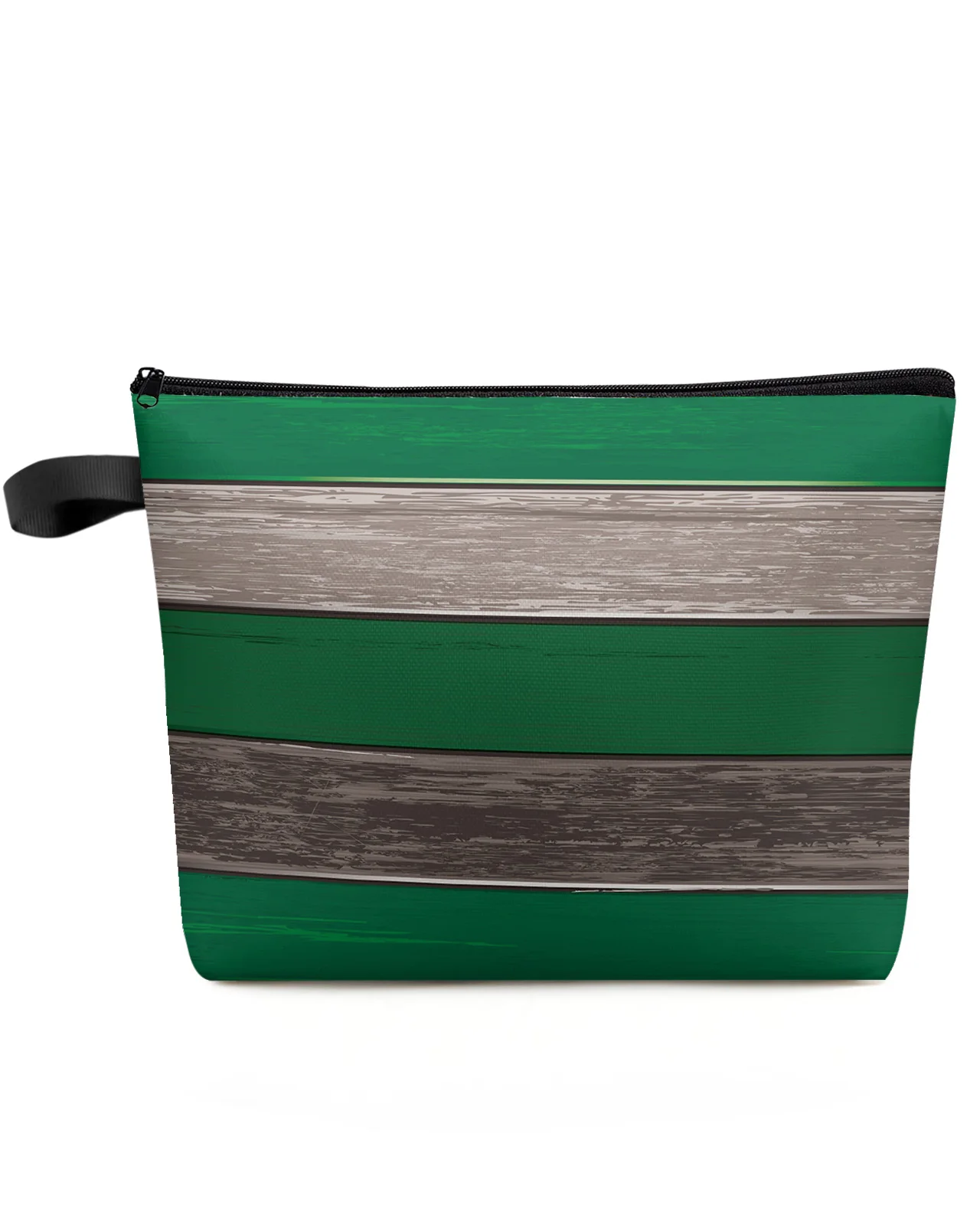 Vintage Farm Wood Grain Forest Green Makeup Bag Pouch Travel Essentials Women Cosmetic Bags Toilet Organizer Storage Pencil Case
