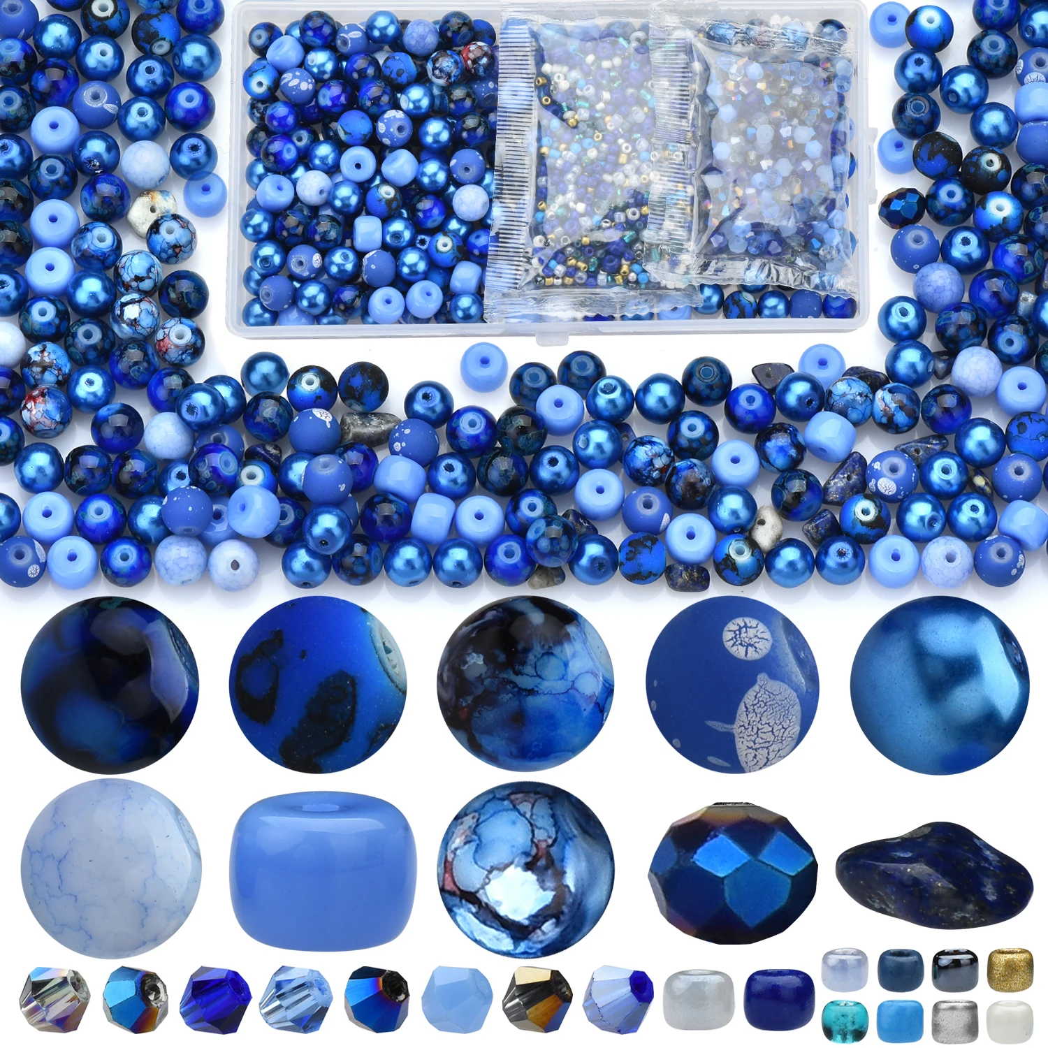 Green Glass Beads Jewelry Making Kit – Round and Seed Beads