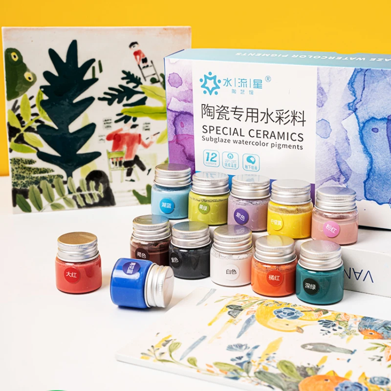 25g Special Paint for Pottery Painting DIY Art Watercolor Painting Non-toxic and Environmentally Friendly Hand-painted Materials