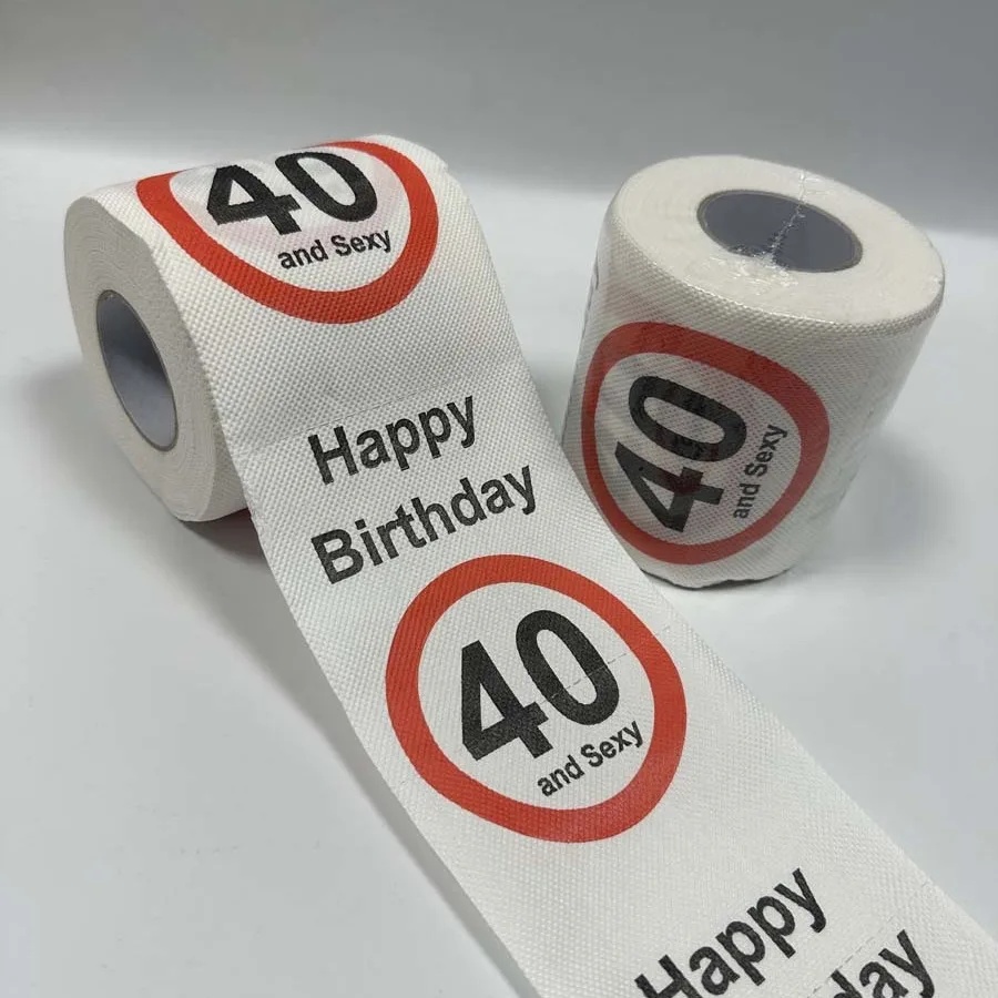 Fun Birthday Toilet Paper Prank Gift Roll 50th/40th/30th/18th Birthday Funny Prints Prank Decorations Party Supplies toilet roll paper