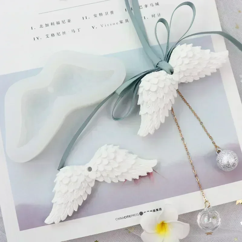 Angel Wing Silicone Mold DIY Craft Cake Mold Baking Tools Feather Fashion Pendant Aromatherapy Gypsum Resin Home Decor silicone mold