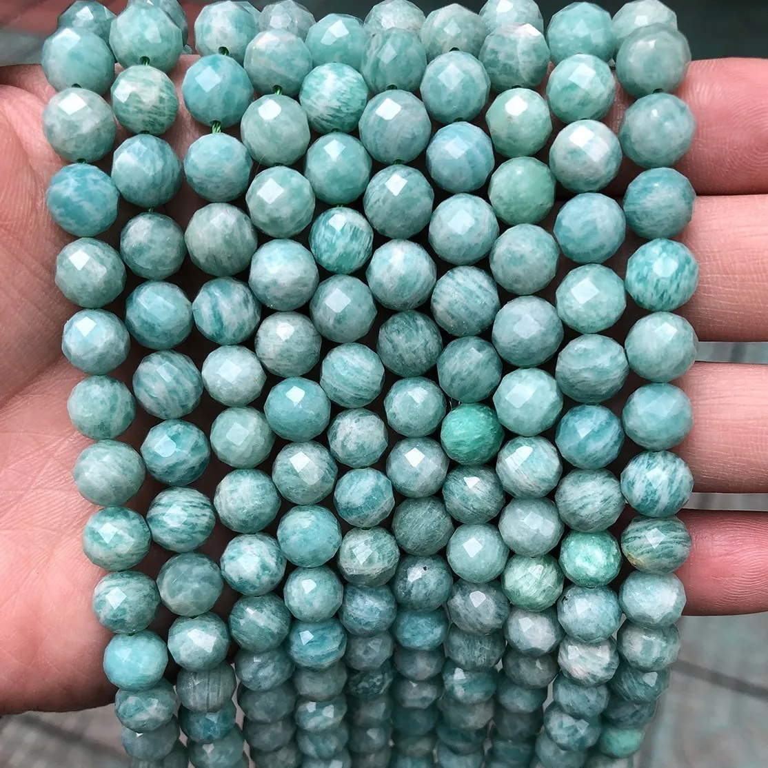 Natural Stone Amazonite Blue Green Beads Round Loose Spacer Gemstone Bead For jewelry Making Diy Bracelet Necklace Accessory