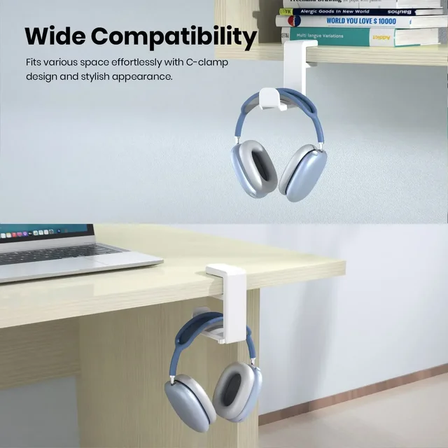 360° Rotating Headphone Stand Desktop Headset Holder PC Gaming Headset Desk Hanger Hook For Earphone Controller 3