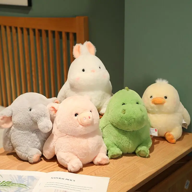 23/30/40cm Kawaii Fatty Animals Plush Toy CuteStuffed Dinosaur Elephant Duck Bunny Plushies Doll Anime Soft Kids Toys Home Decor kawaii crocodile shark dinosaur puppets hand for kids plush soft animal doll toys a tool to pass the time at work and home gift