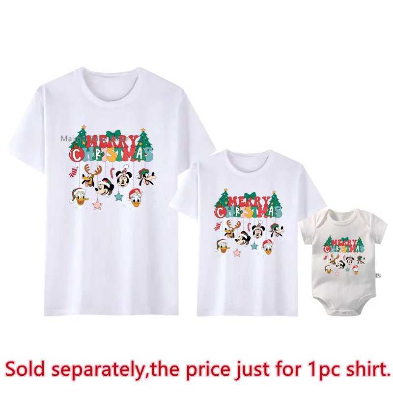 Camisetas navideñas vintage de Mickey y sus amigos, atuendos familiares a juego con orejas de Disney, camisetas divertidas para las vacaciones navideñas en Disneyland