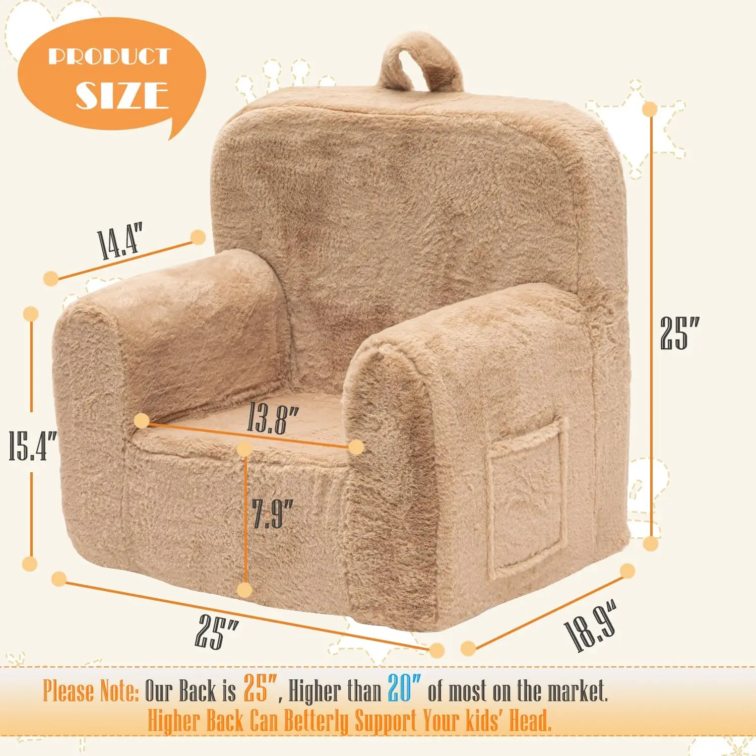 Plush children's sofa Sofa reading chair with child-friendly handling 2