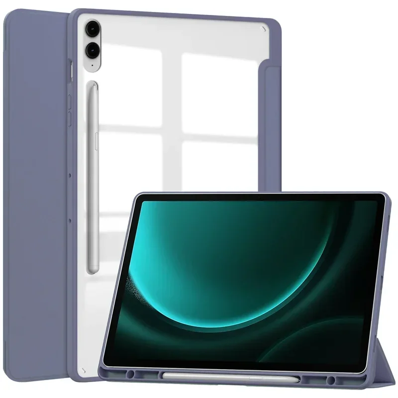 Crystal-Clear Hard PC & Soft Back Protective Case for Galaxy Tab S9 FE+ (2023)