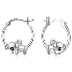 Chic Koala Hoop Earrings - Trendy Silver Accessories (E3875)