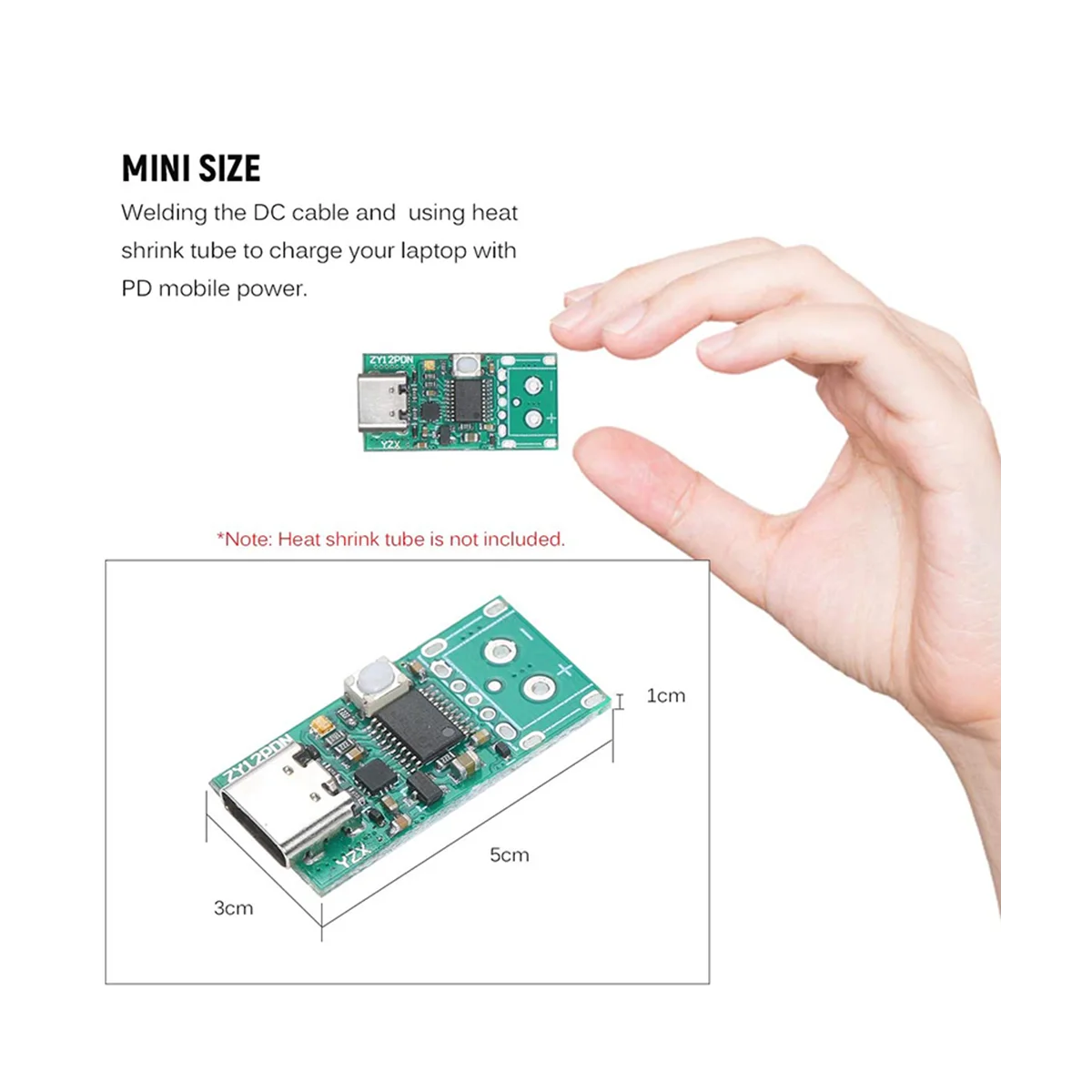 2 Pcs ZY12PDN USB-C PD2.0/3.0 to DC Converter Power Supply Module Decoy Fast Charge Trigger Poll Polling Detector Tester