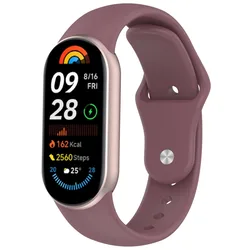 Durable Silicone Fitness Tracker Strap in Solid Color with Reverse Buckle (Purple)