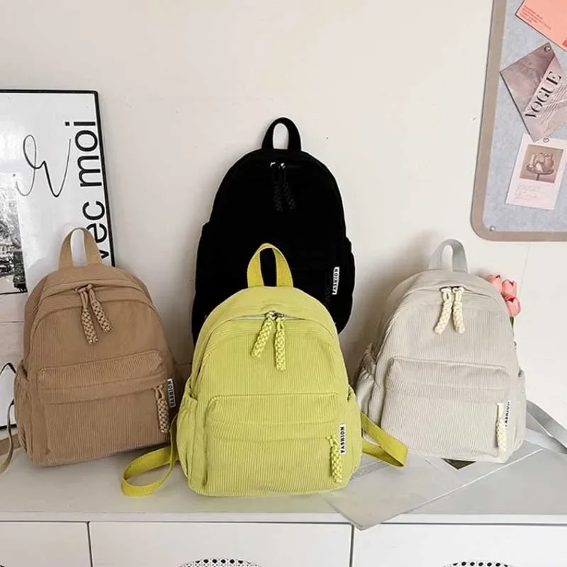 Trend Girl College Backpack Simple Student Backpacks Large Capacity School Bag Casual Women Shoulder Bag Handbag Mochila Mujer - 4