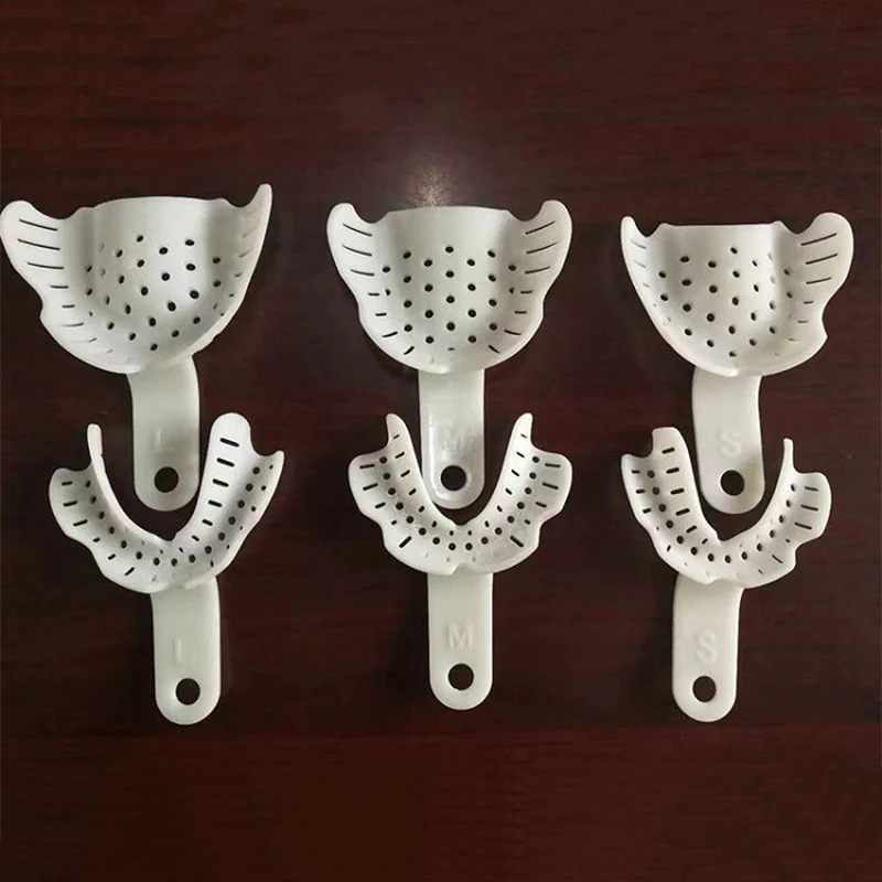 

1Pair Plastic Teeth Holder Plaster Trays Disposable Dental Full Mouth Adsorption Impression Tray Oral Hygiene Dentist Tools