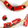 Wooden Train Railway Accessories Electric Train Magnetic Rail Car Diecast Slot Fit For All Brands Train Track Toys For Children 4