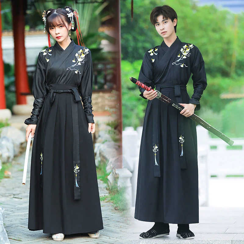 Wei-Jin style large size Han suit men's ancient style men's long-sleeved shirt Chinese style ancient style domineering student