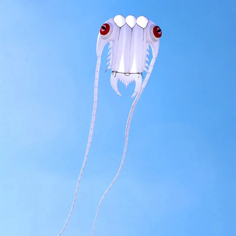 Spedizione Gratuita Big Soft Kite Fly White Trilobites Kite Windsock Weifang Big Kite Wheel Per Adulti Sport All'Aria Aperta Kevlar Octopus
