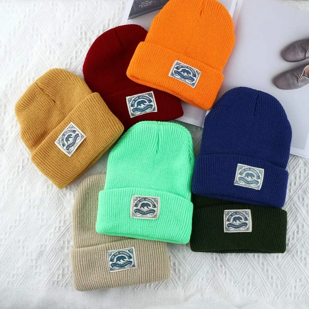 

Retro Sweet Solid Colors Minority Crochet Matching Fashion Design Korean Style Hat Women Skullies Hat Knitting Beanie