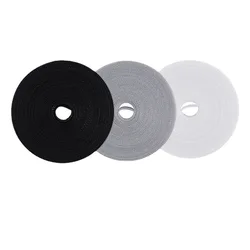 Adjustable Reusable Velcro Cable Ties for Efficient Wire Management and Organization (Grey 5m)
