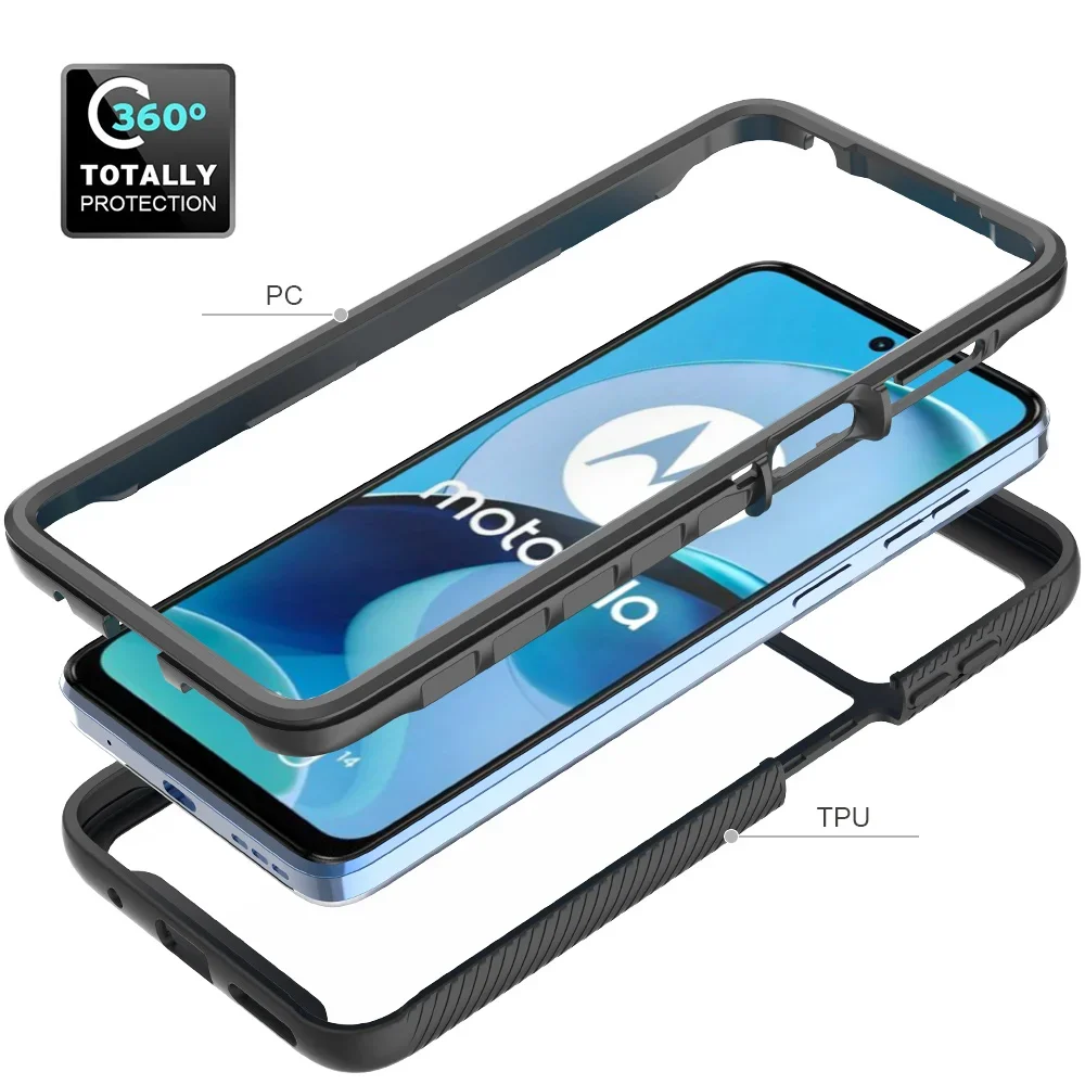 Crystal Clear Shockproof Case with PET Screen Protector for Motorola Moto G Series